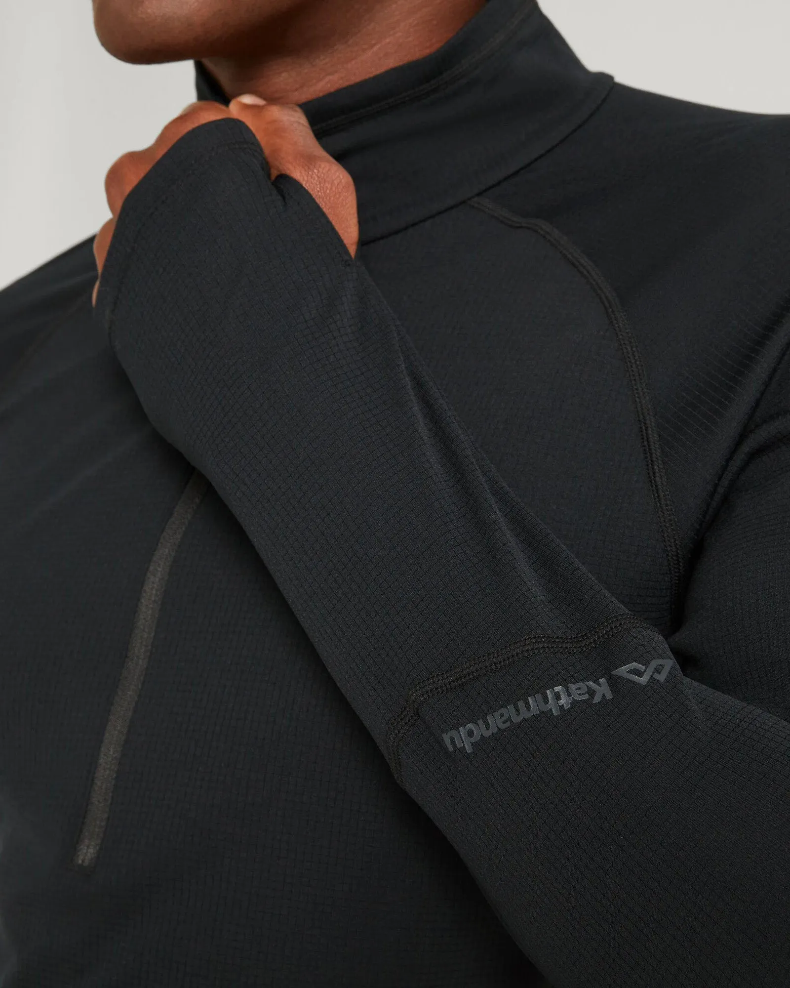 KMDAction Men's Long Sleeve Quarter Zip Top - Black