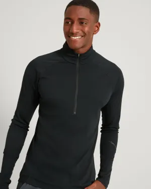 KMDAction Men's Long Sleeve Quarter Zip Top - Black