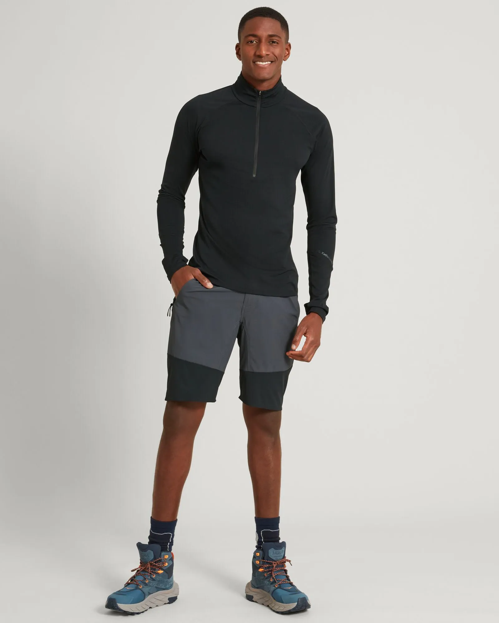 KMDAction Men's Long Sleeve Quarter Zip Top - Black
