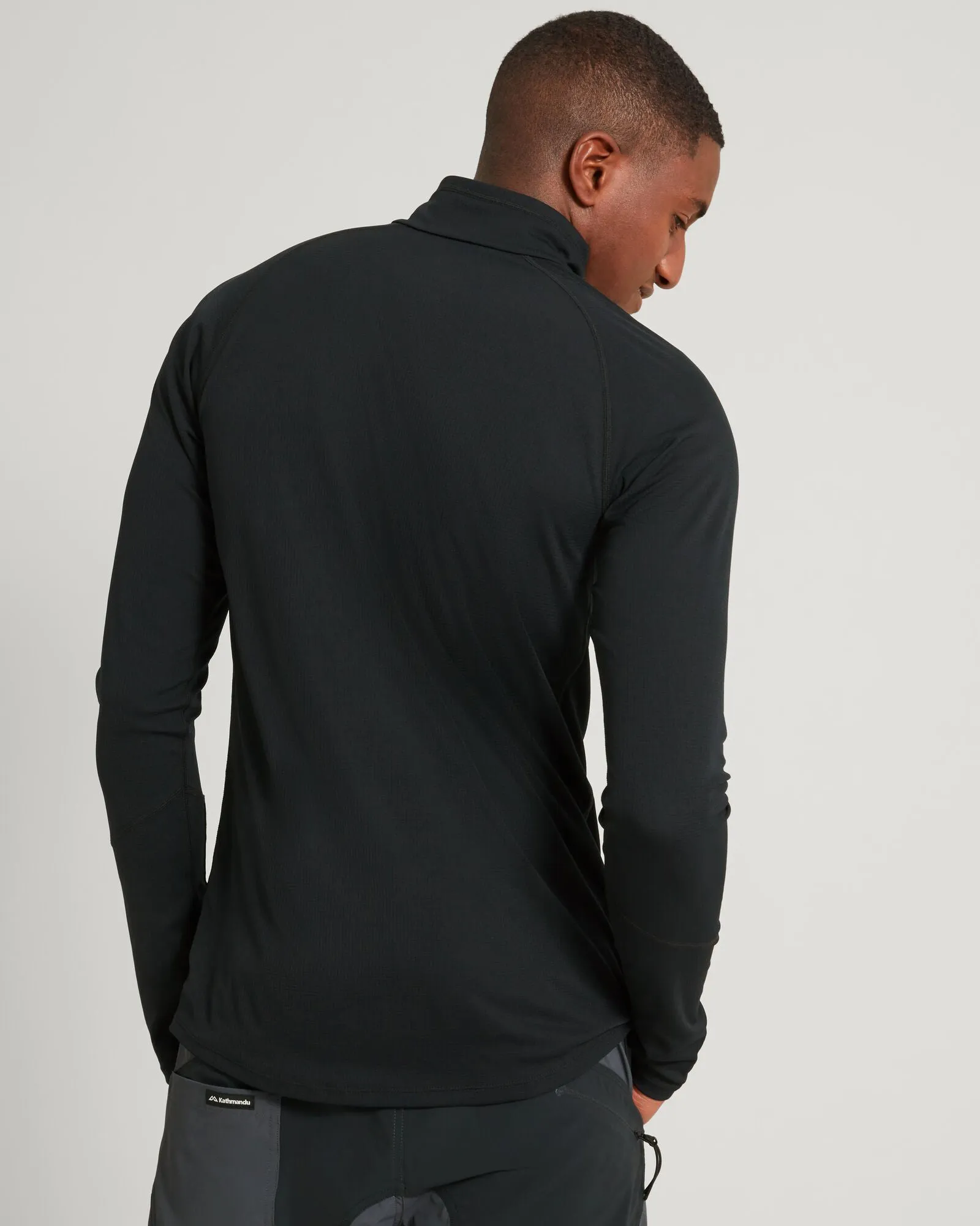 KMDAction Men's Long Sleeve Quarter Zip Top - Black