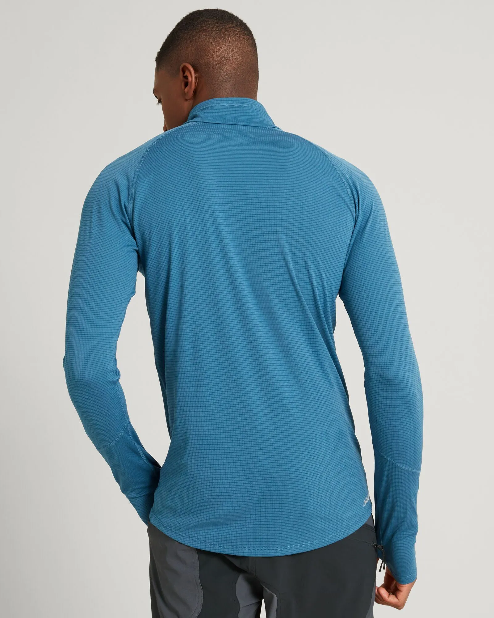 KMDAction Men's Long Sleeve Quarter Zip Top - Steel Blue