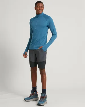 KMDAction Men's Long Sleeve Quarter Zip Top - Steel Blue