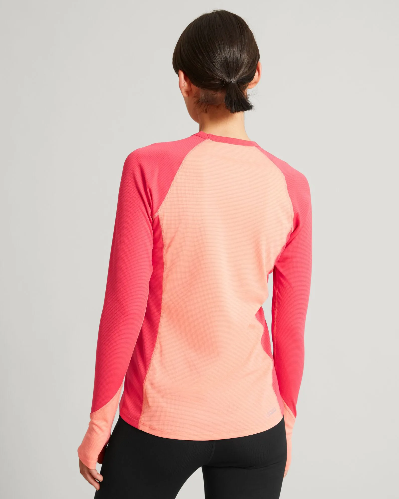 KMDAction Women's Long Sleeve Top - Deep Coral/Blush Pink