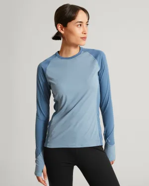 KMDAction Women's Long Sleeve Top - Moonlight/Bluehaze