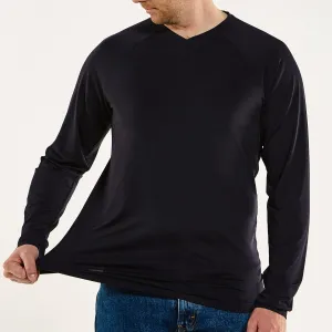 Men's Bosun V-Neck Long Sleeve Tee | Jet Black