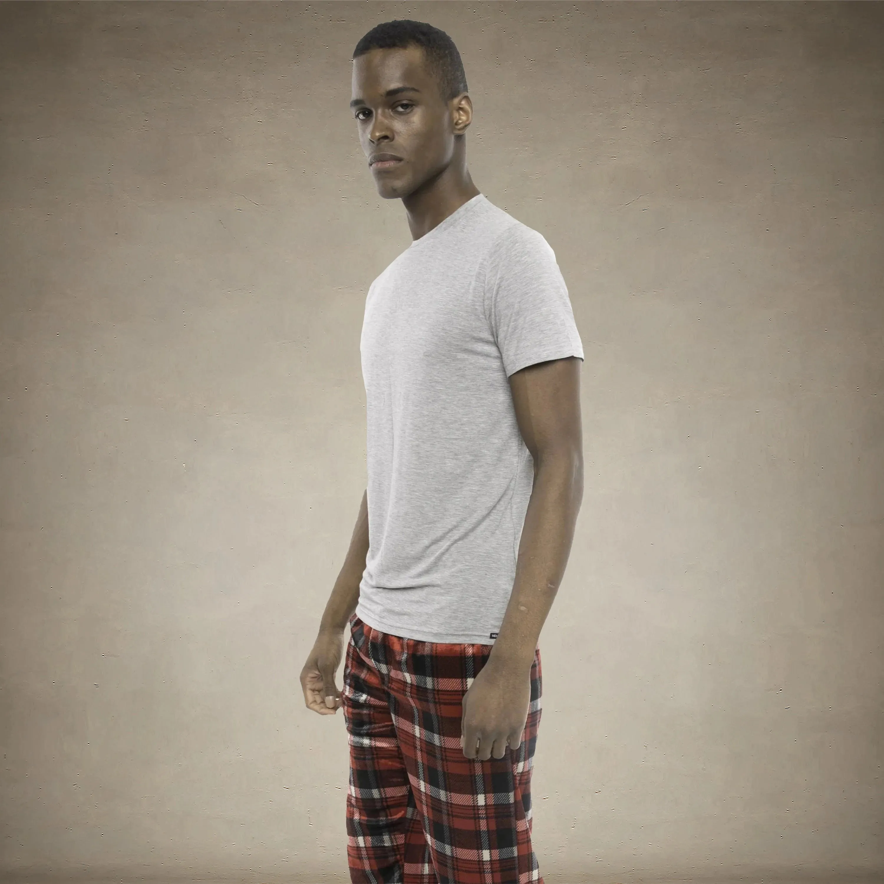 Men's Short Sleeve Bamboo Rayon Sleep Shirt - Grey - FINAL SALE
