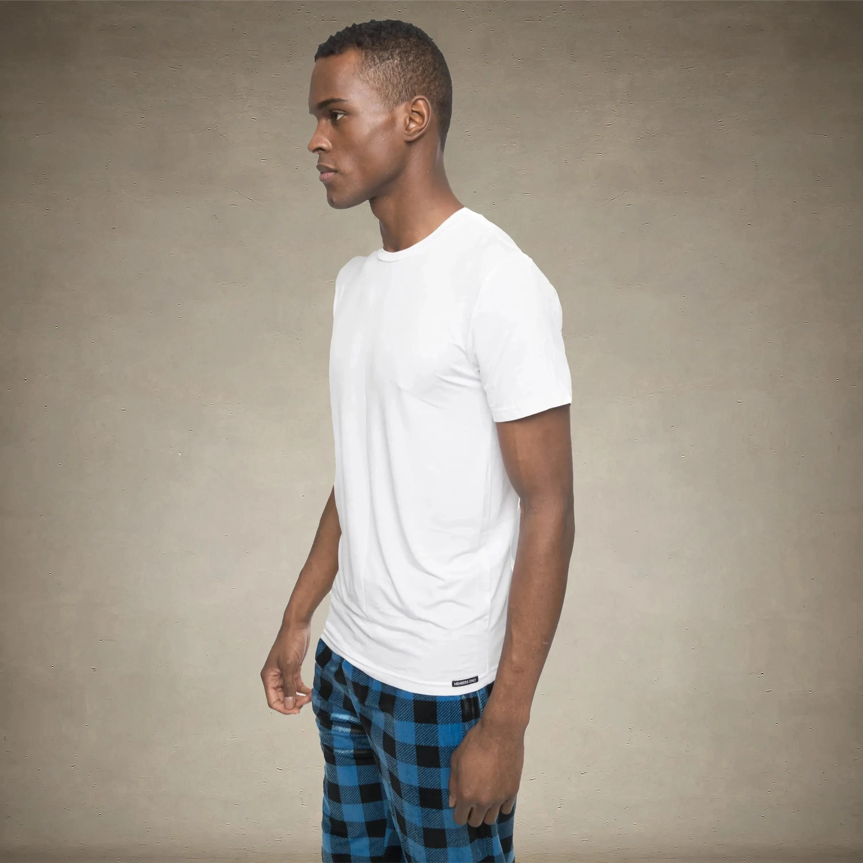 Men's Short Sleeve Bamboo Rayon Sleep Shirt - WHITE - FINAL SALE
