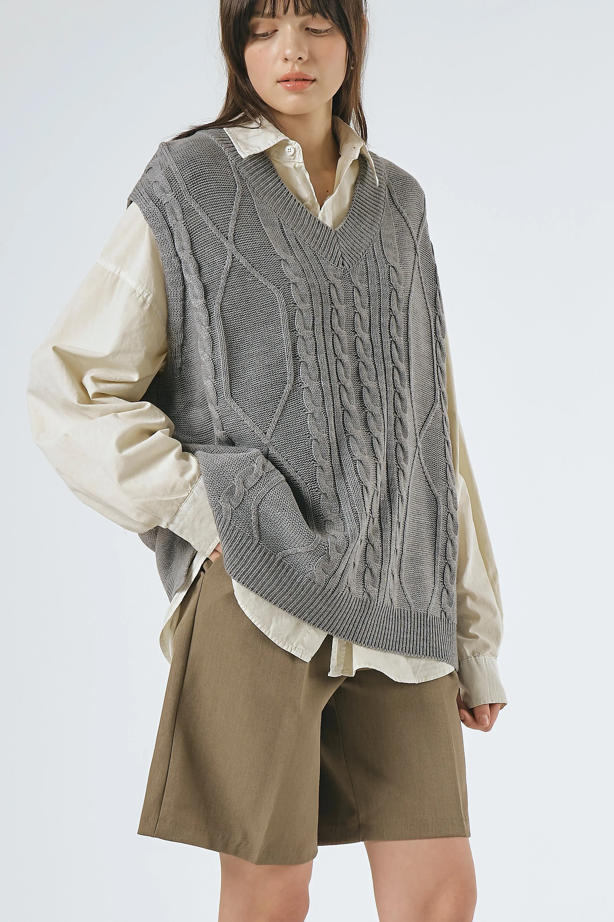 Mindy Fisherman Cable Sweater Vest