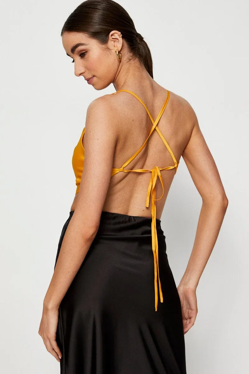 Orange Scarf Top Sleeveless