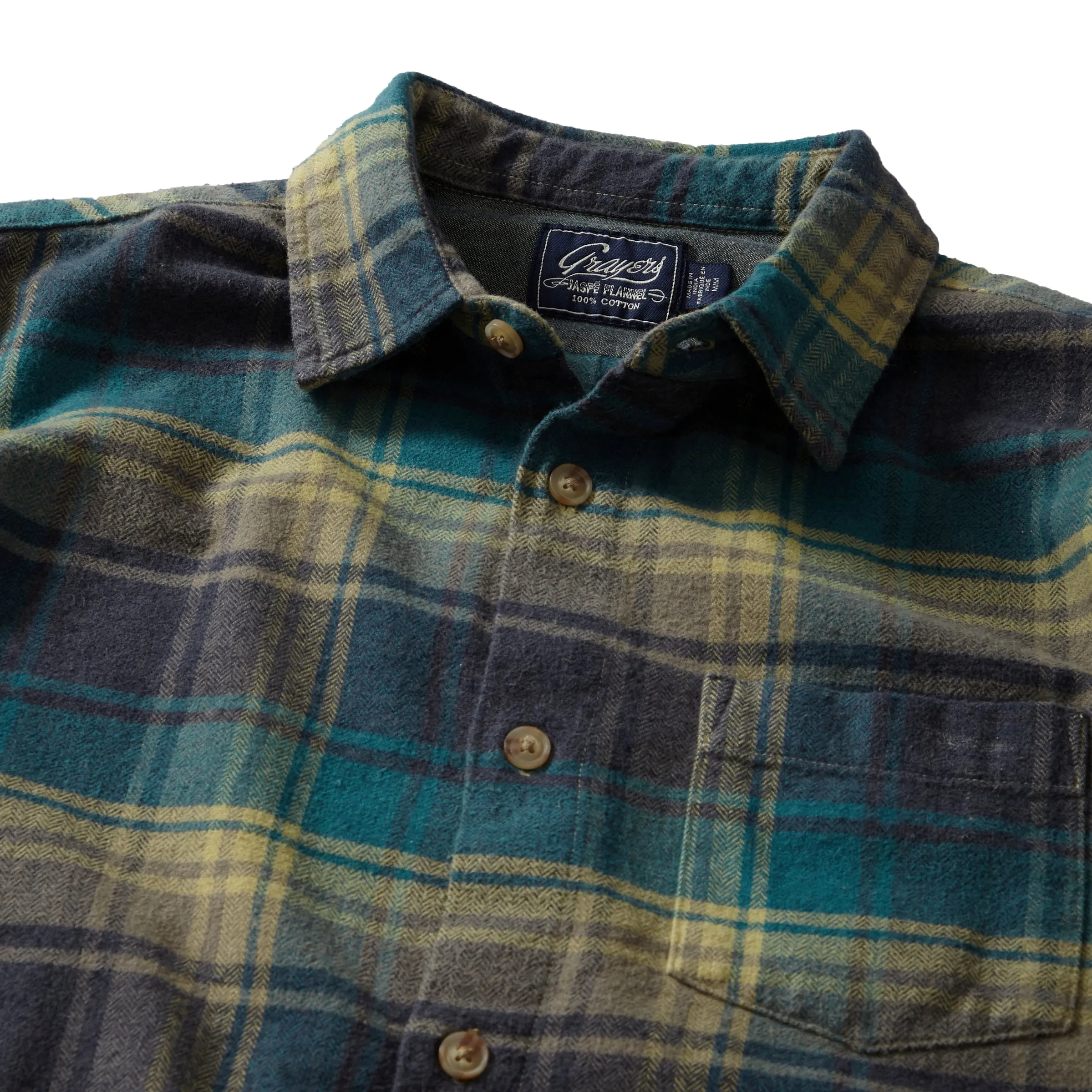 Palisades 3 Ply Jaspe Flannel - Pineapple Slice Plaid (Final Sale)