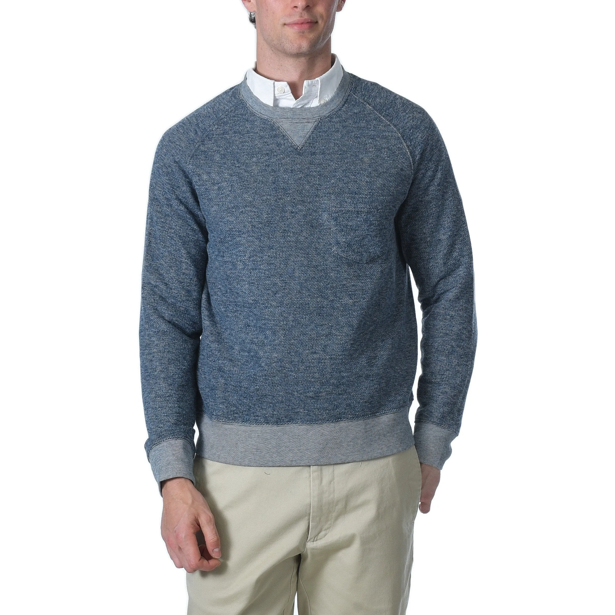 Palmer Athletic Fleece Crew - Blue Marl (Final Sale)*