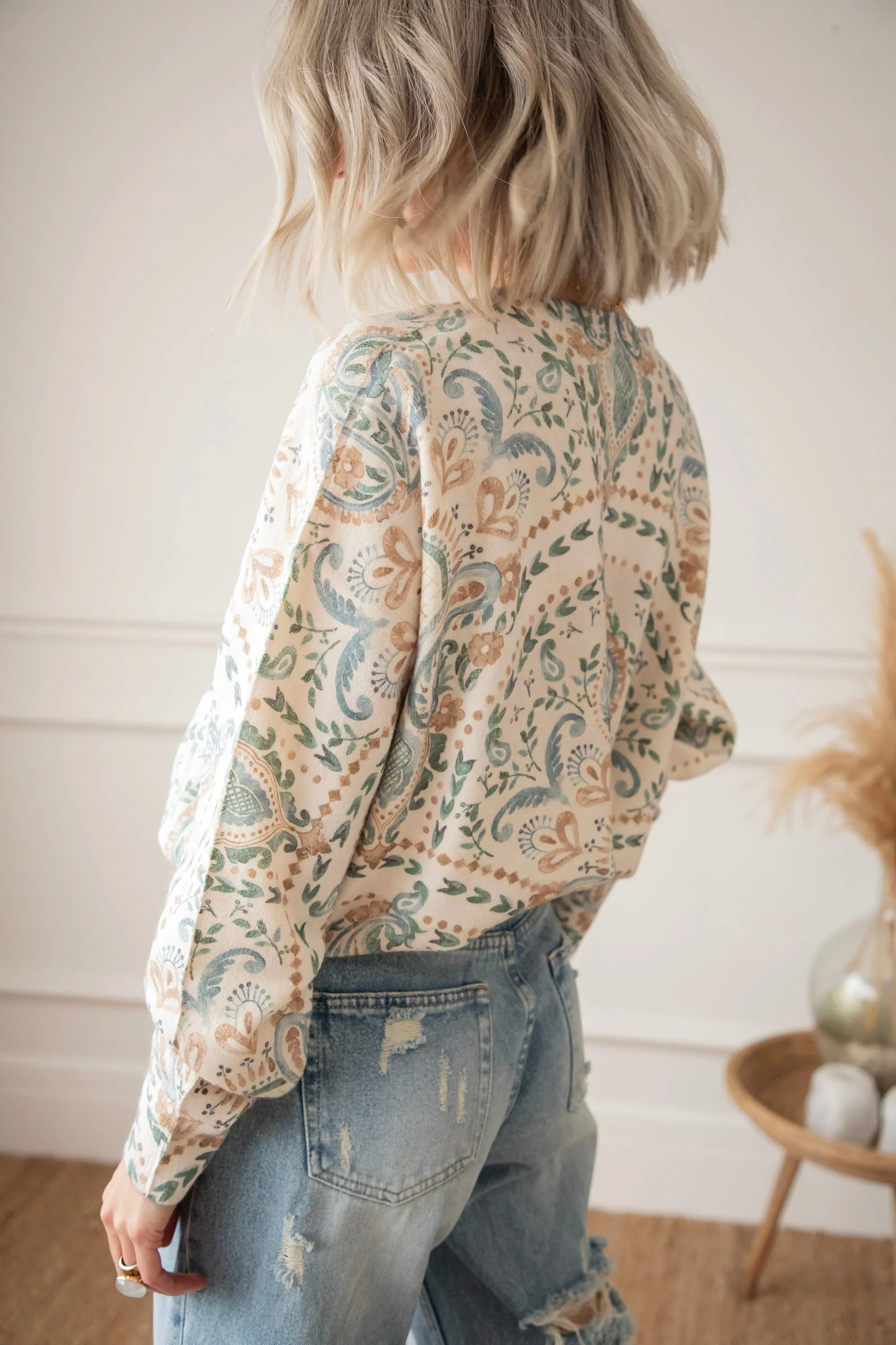 Penny Paisley  Beige/Blue - Trui