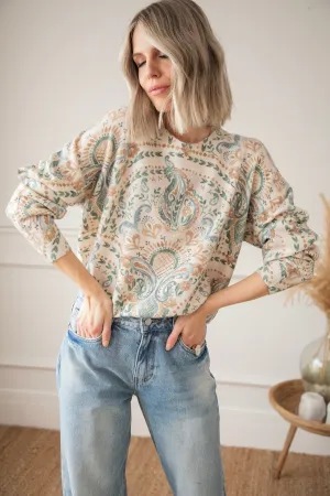 Penny Paisley  Beige/Blue - Trui