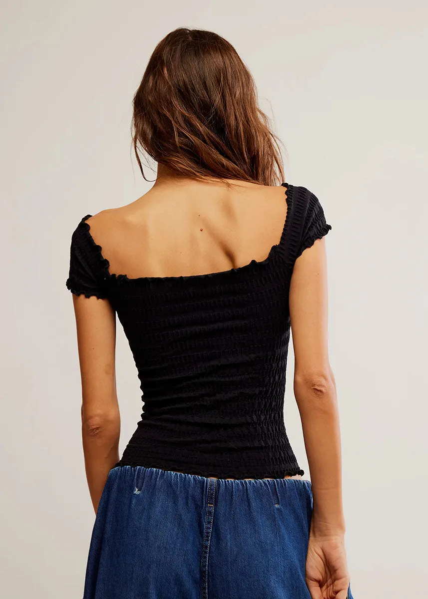 Pucker Up Seamless Tee - Black