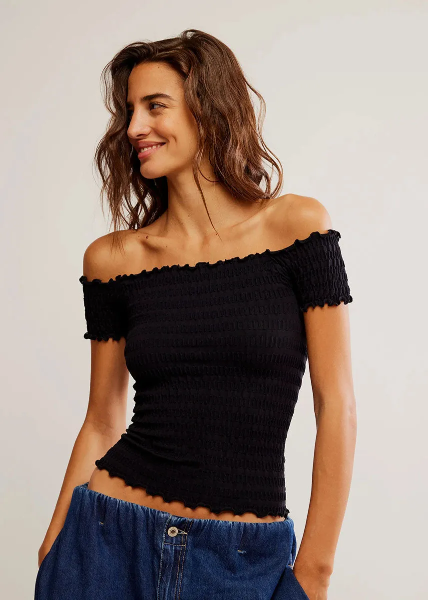 Pucker Up Seamless Tee - Black