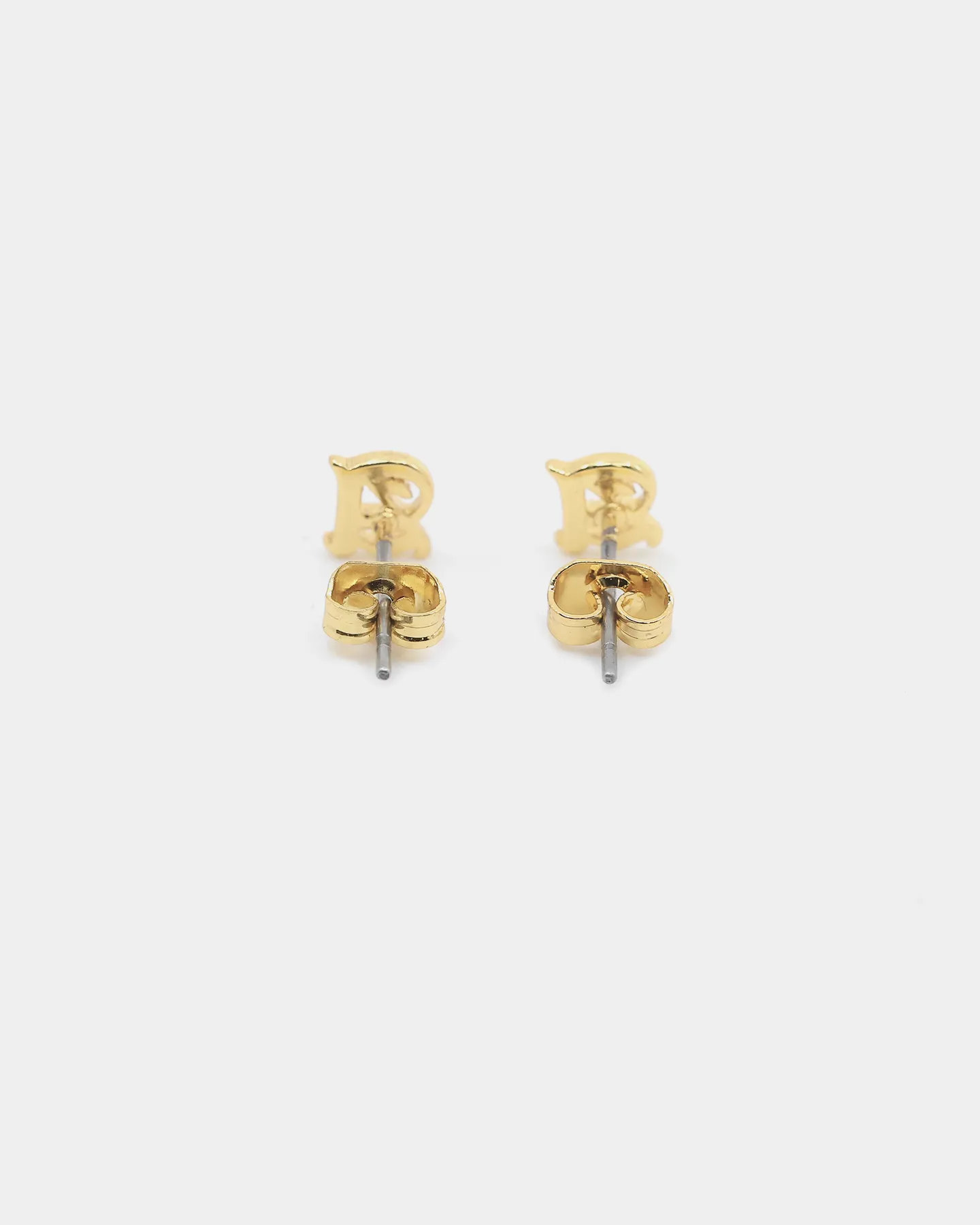 Raising Hell Women's Gothic Alphabet Stud Earrings Gold