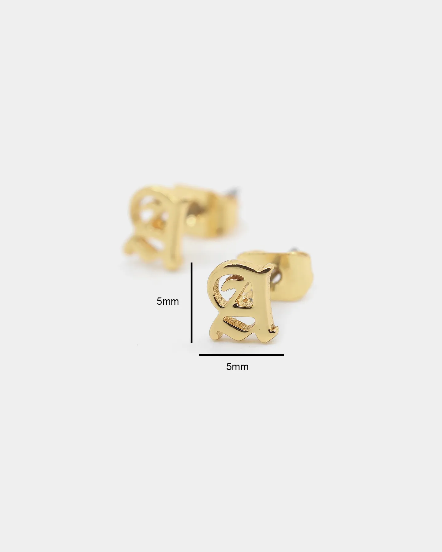 Raising Hell Women's Gothic Alphabet Stud Earrings Gold
