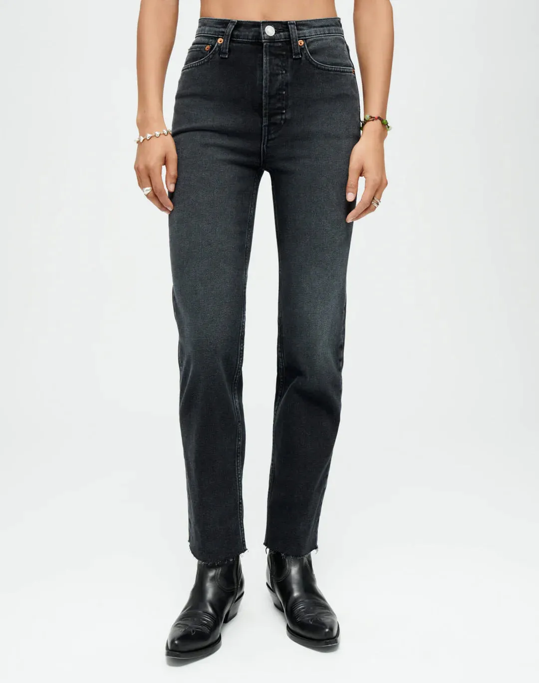 Re165 RE/DONE Washed Black Straight Leg