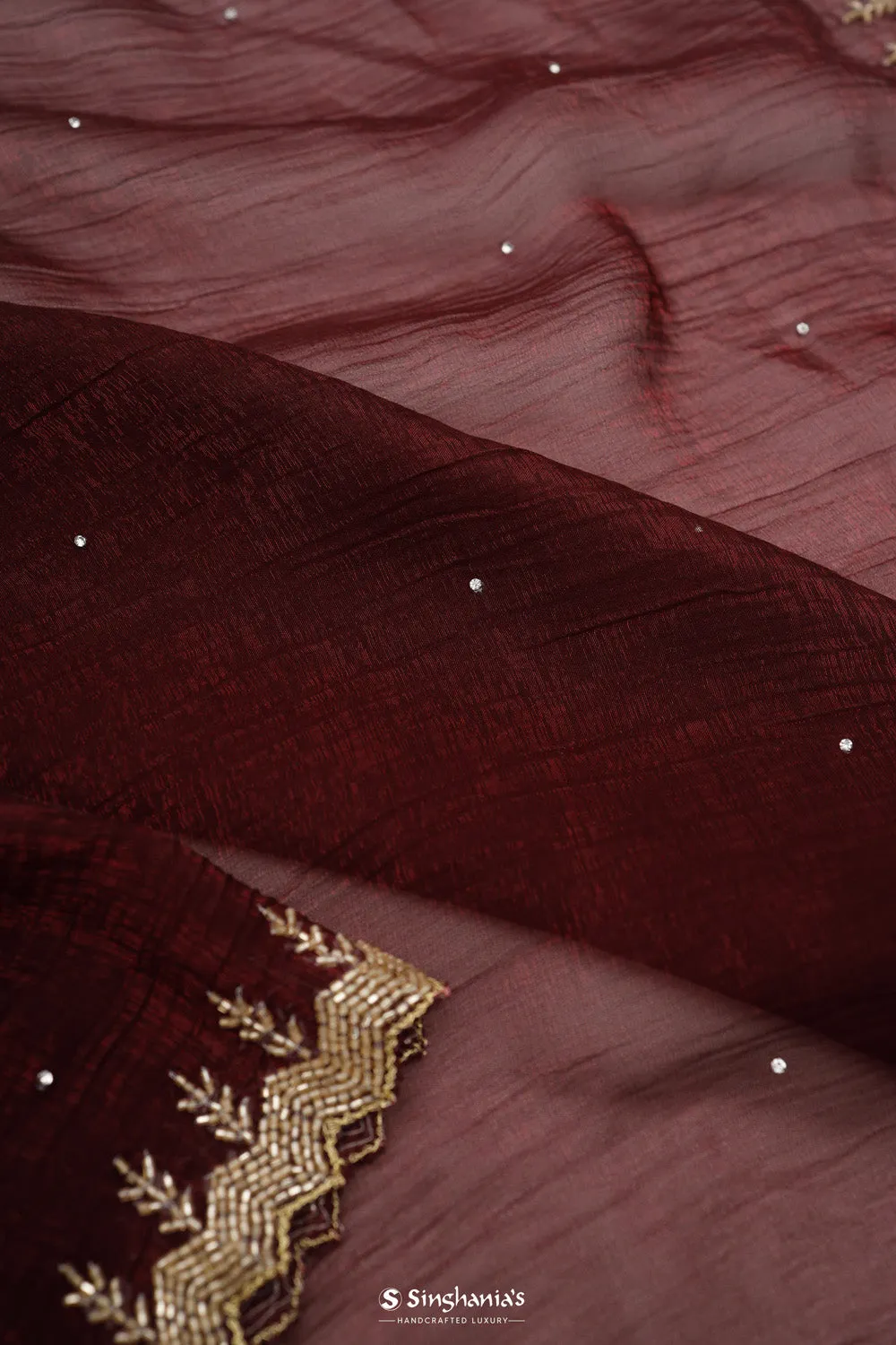 Sangria Purple Tissue Handcrafted Saree