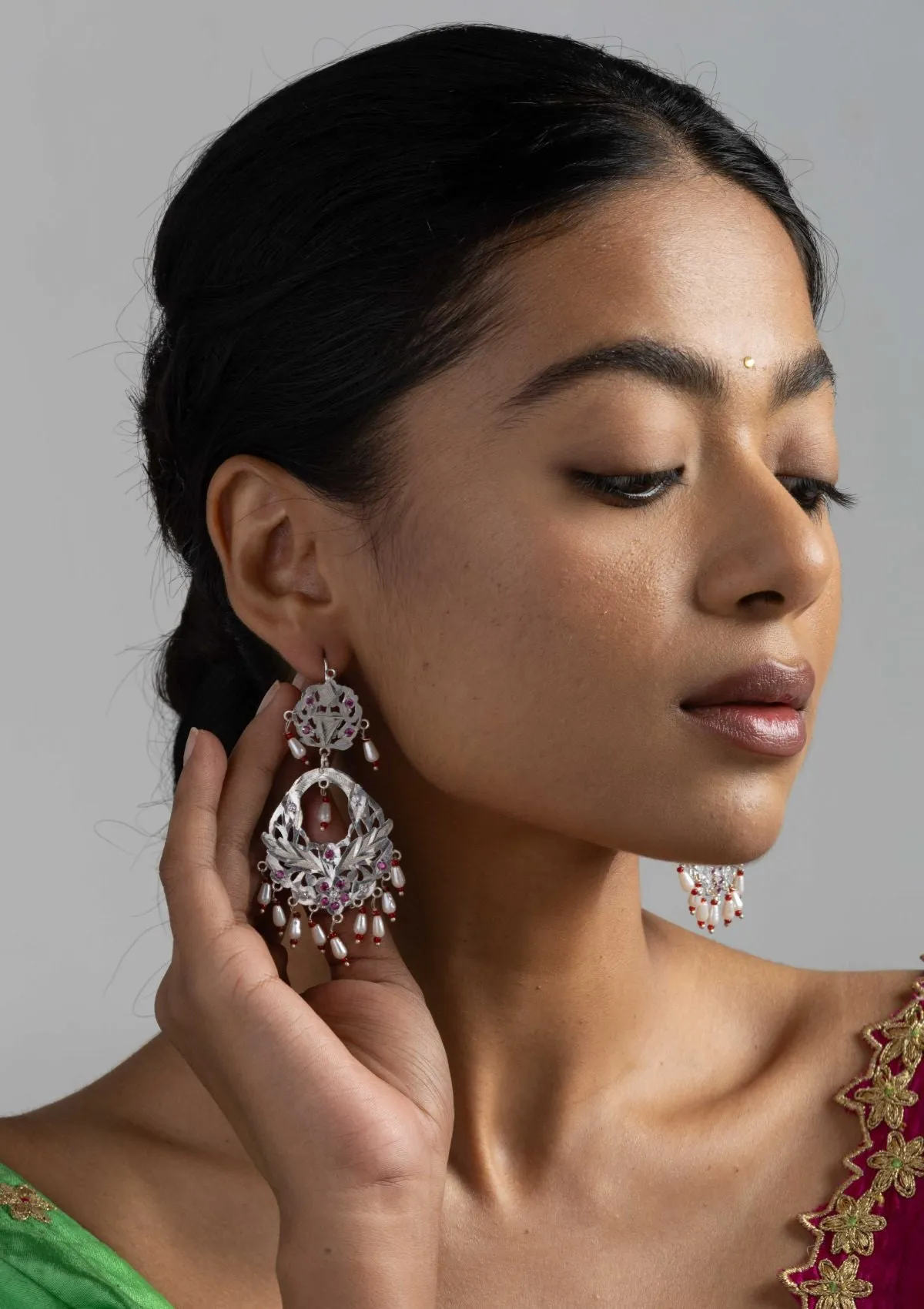 Shashikala Silver Earrings