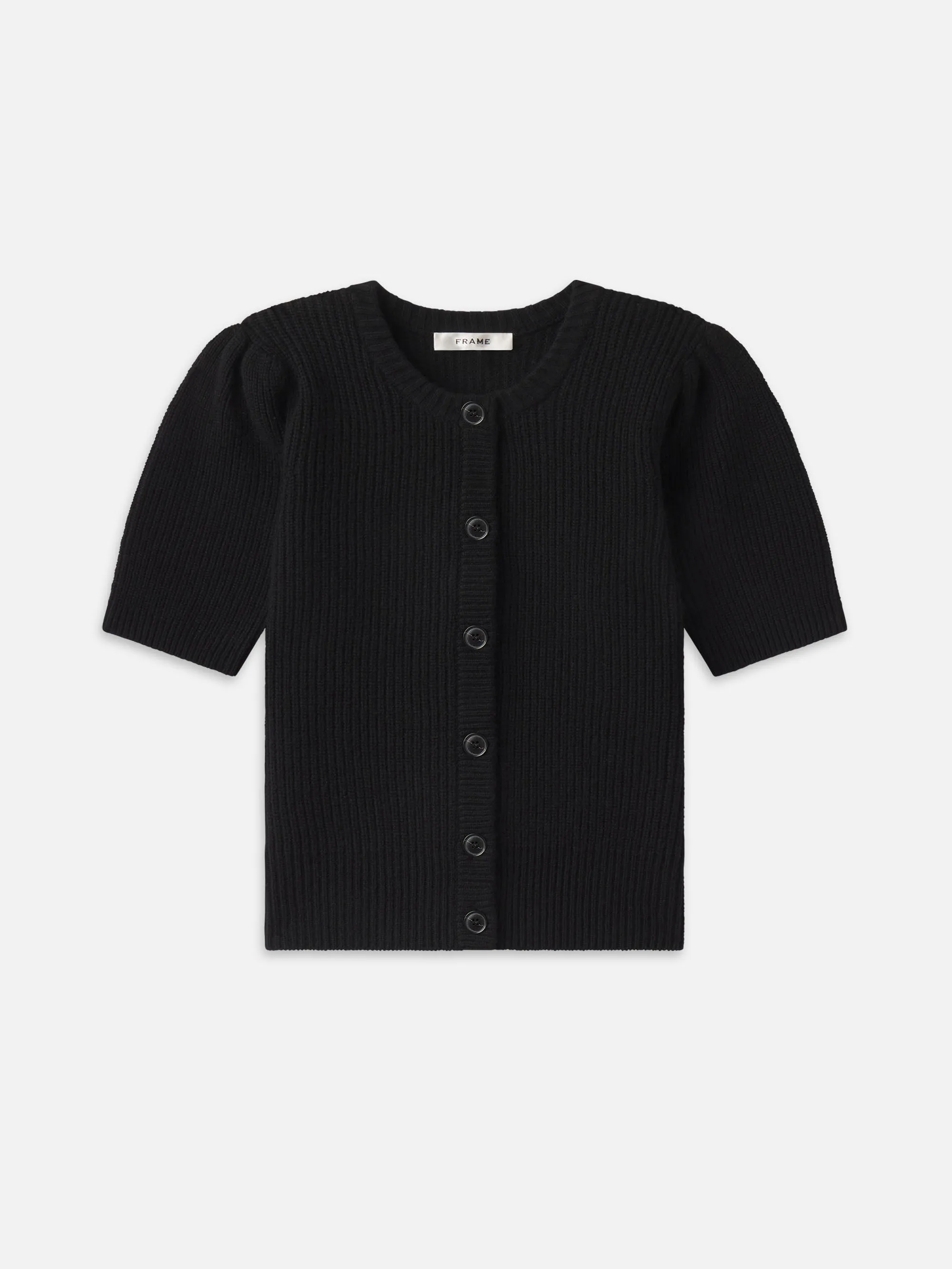 Shrunken Short Sleeve Cardi -- Black