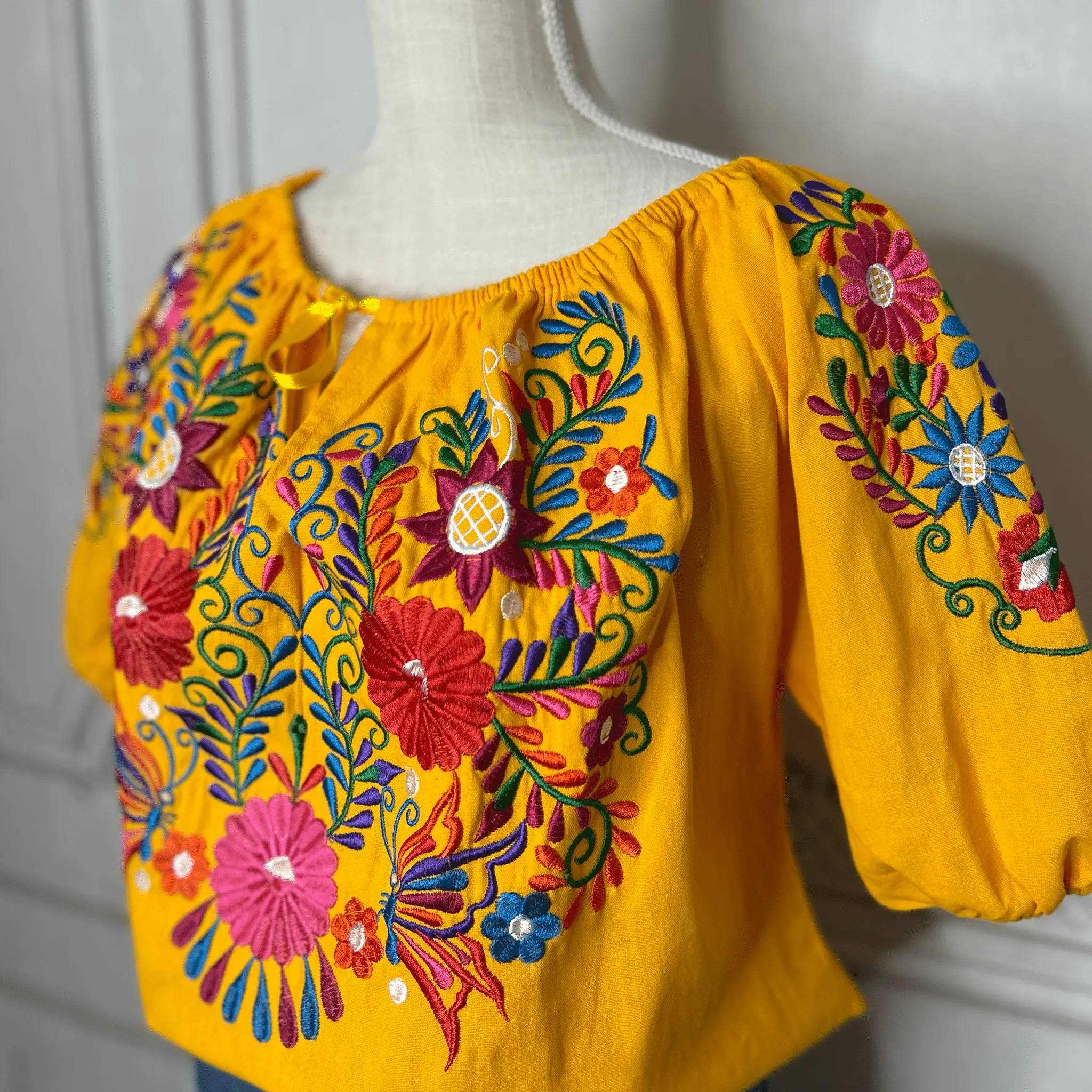 Sleeve Off Shoulder Mexican Blouse Daisy