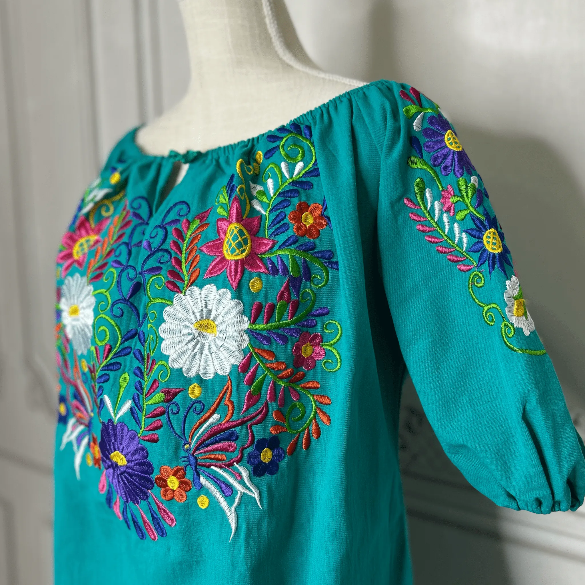 Sleeve Off Shoulder Mexican Blouse Daisy