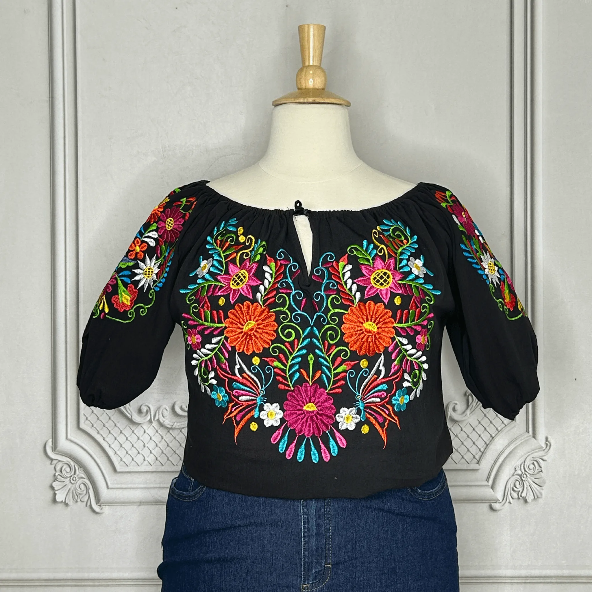 Sleeve Off Shoulder Mexican Blouse Daisy