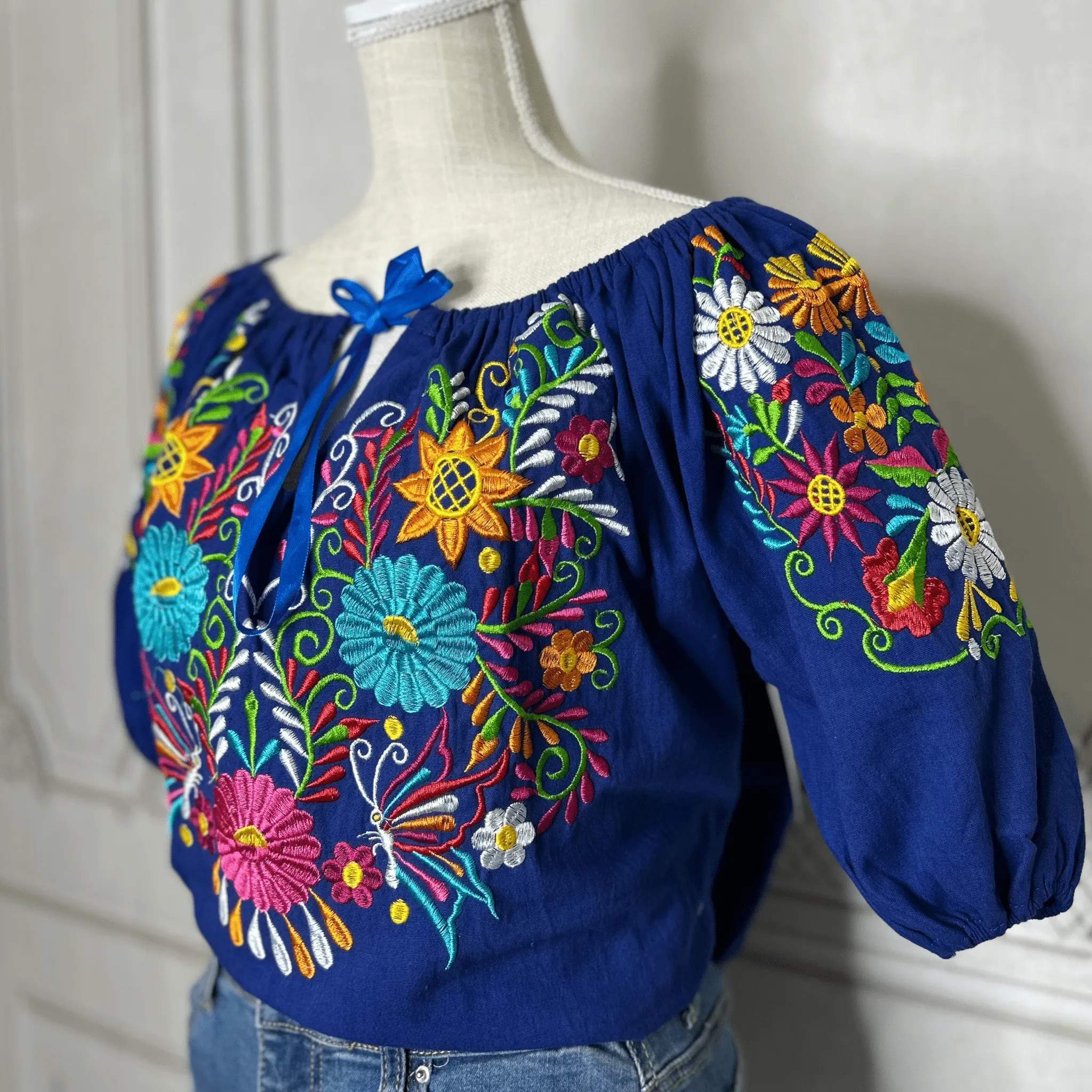 Sleeve Off Shoulder Mexican Blouse Daisy
