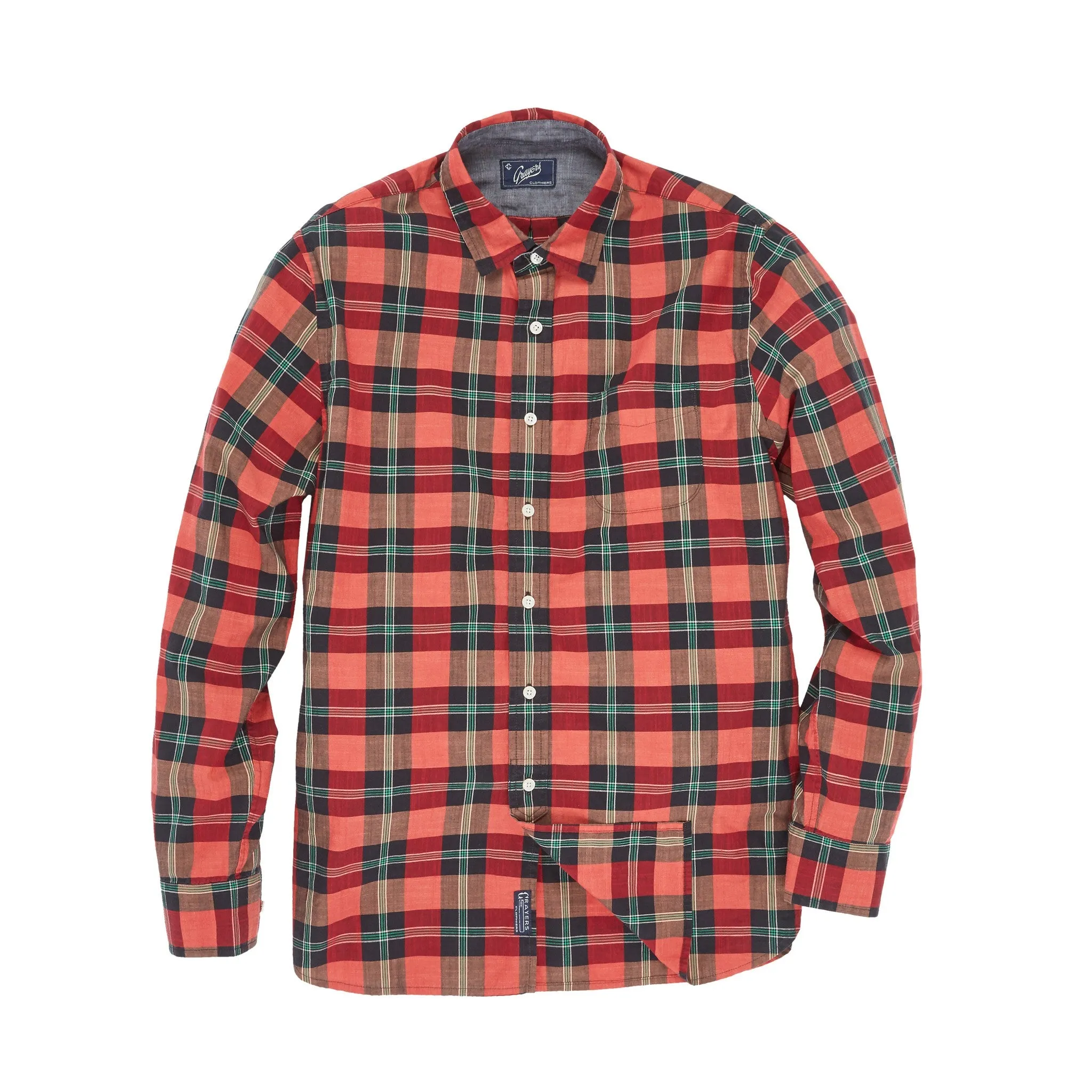 Slub Poplin Shirt - Red Black Green (Final Sale)*