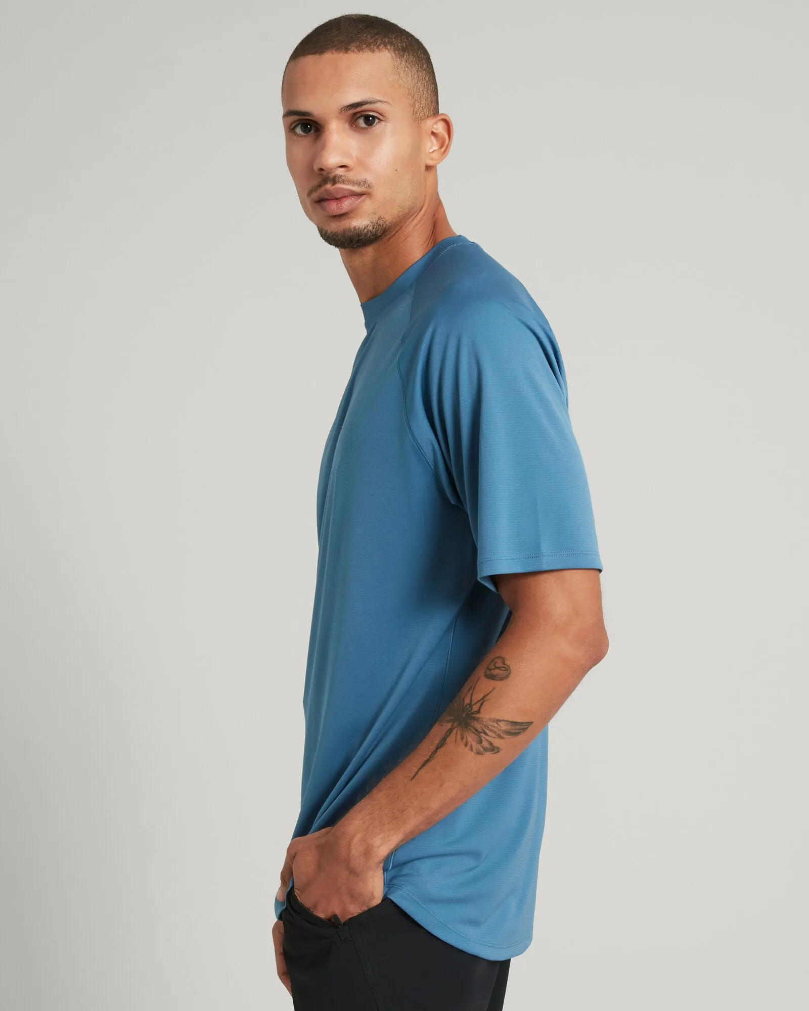 SUN-Stopper Men's Short Sleeve T-shirt - Steel Blue