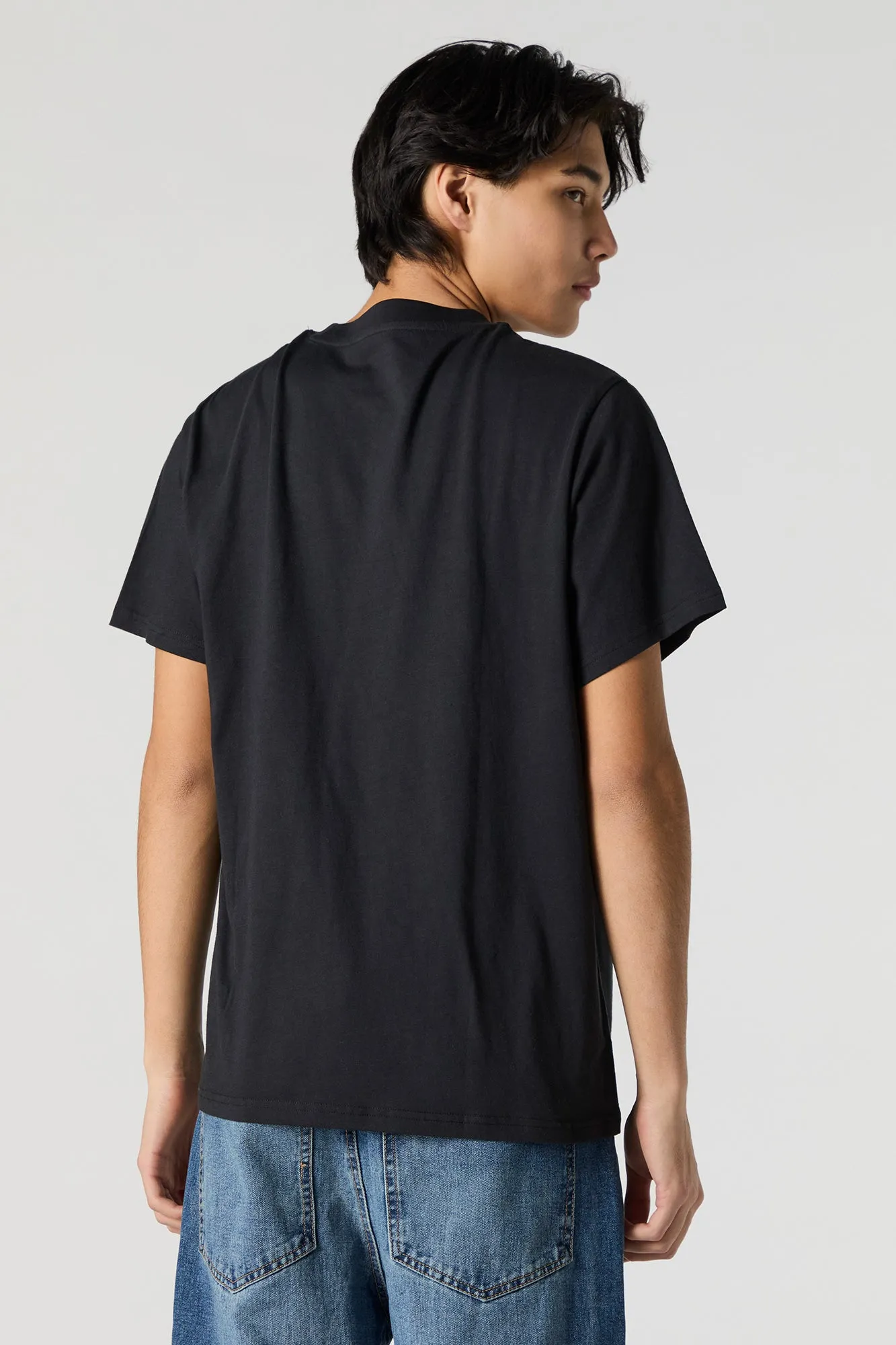 T-shirt avec motif brodé et blocs de couleurs