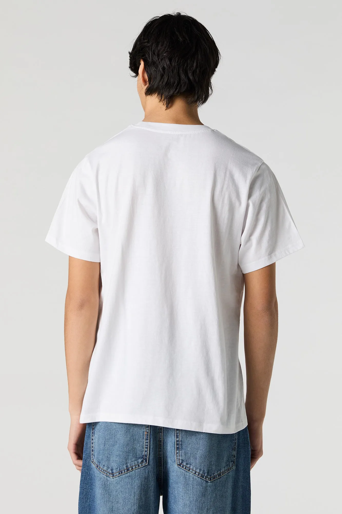 T-shirt avec motif brodé et blocs de couleurs