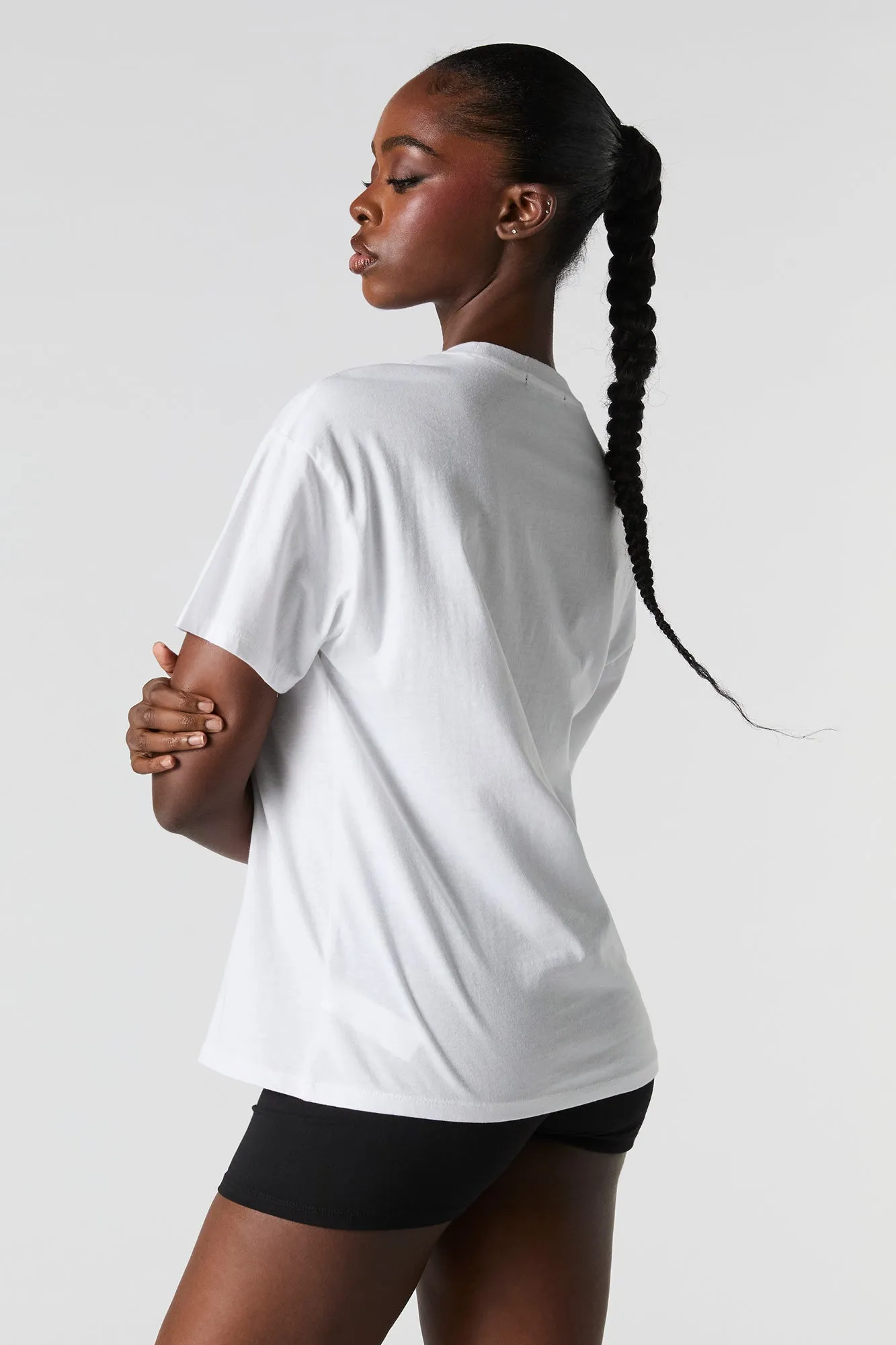 T-shirt de coupe garçonne à imprimé 76