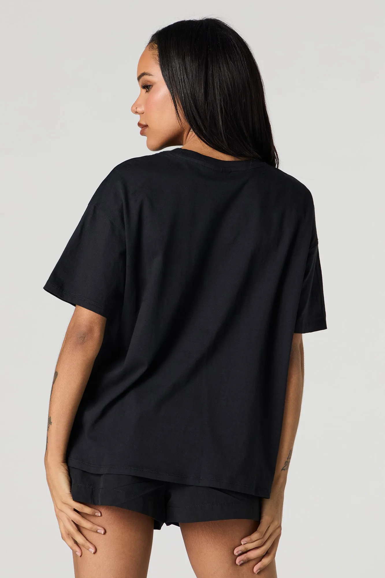 T-shirt de coupe garçonne à imprimé Tupac
