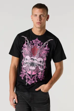 T-shirt à imprimé Skull Heart