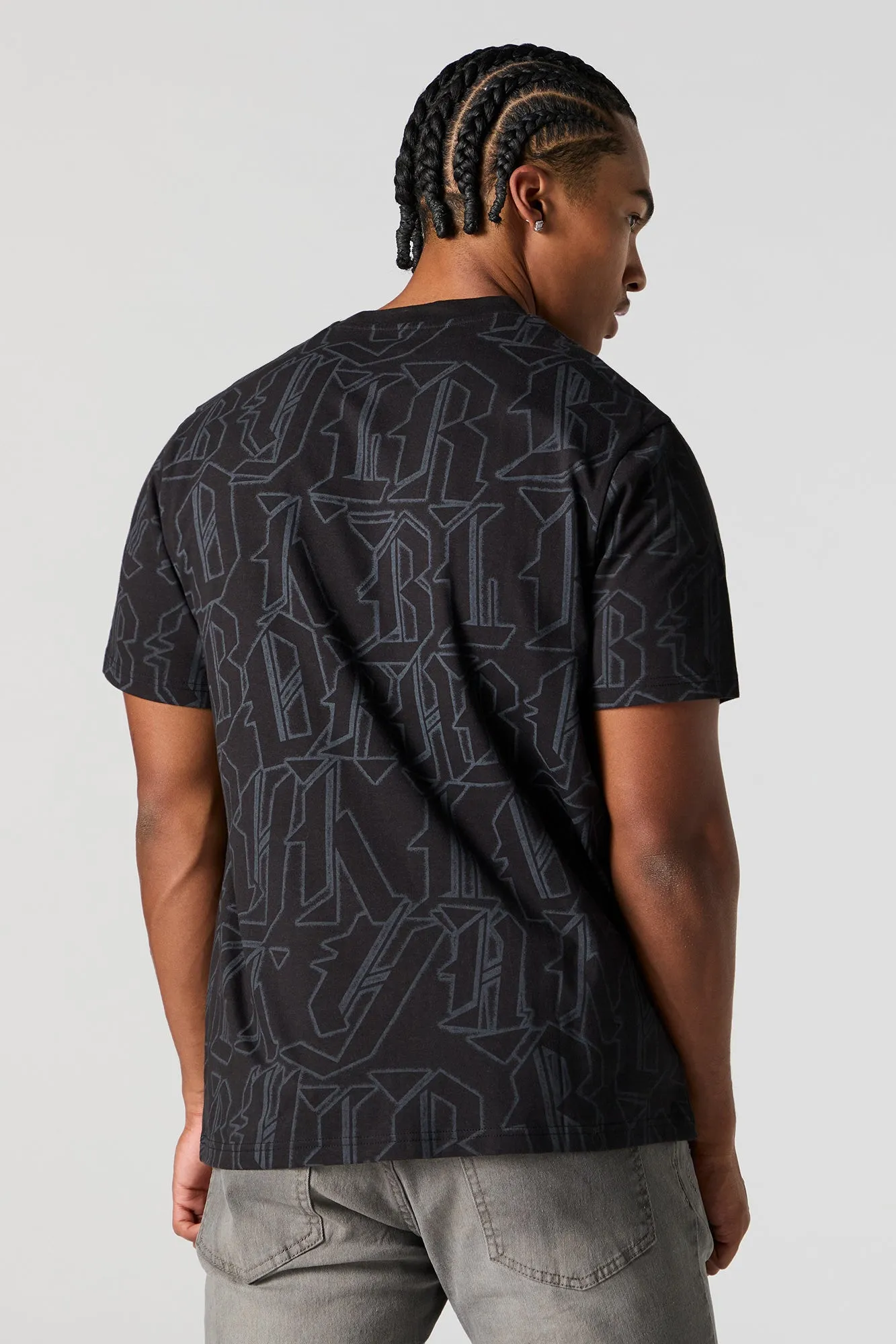 T-shirt ras du cou à imprimé Block Letter