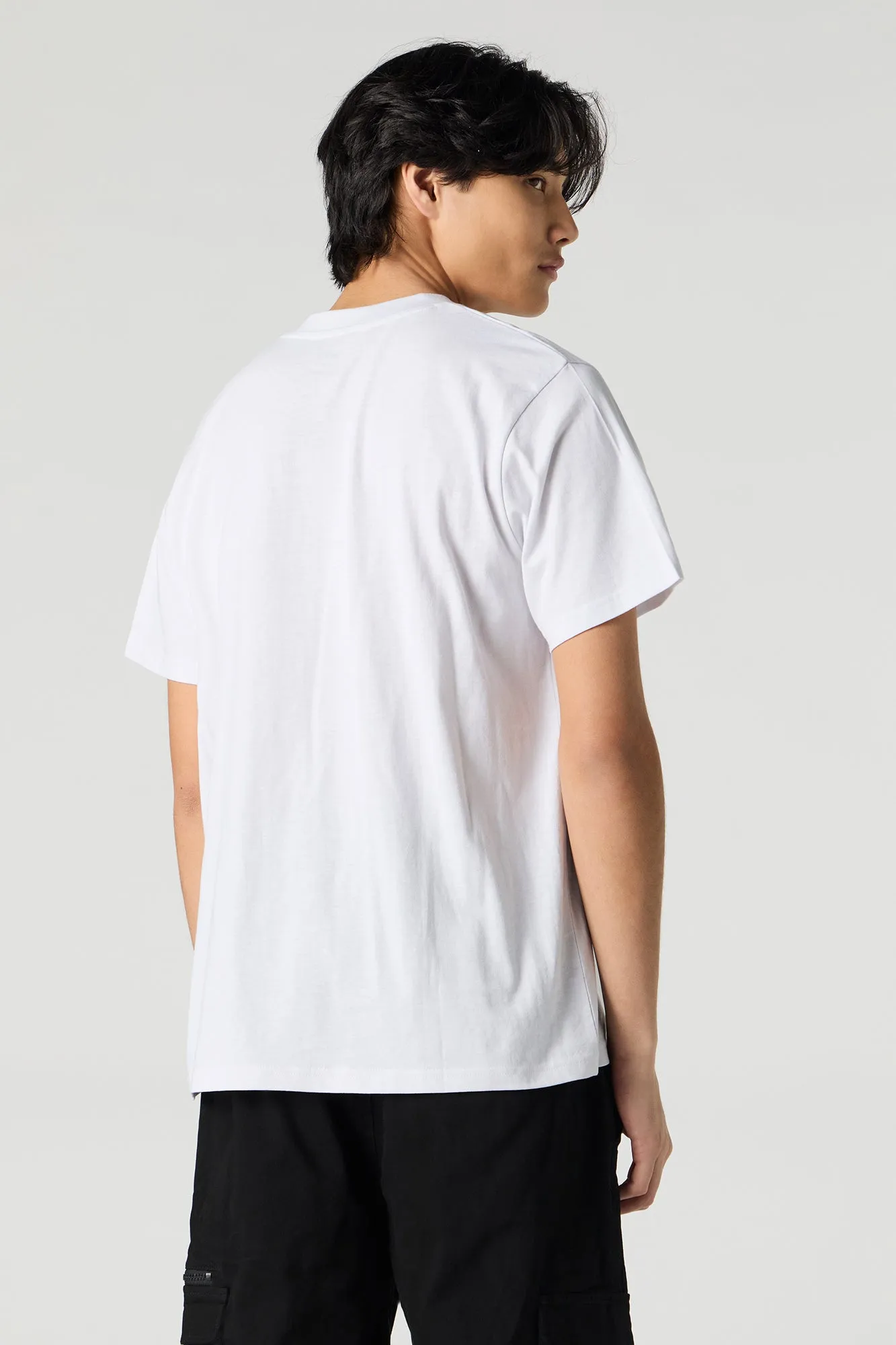 T-shirt uni à encolure en V