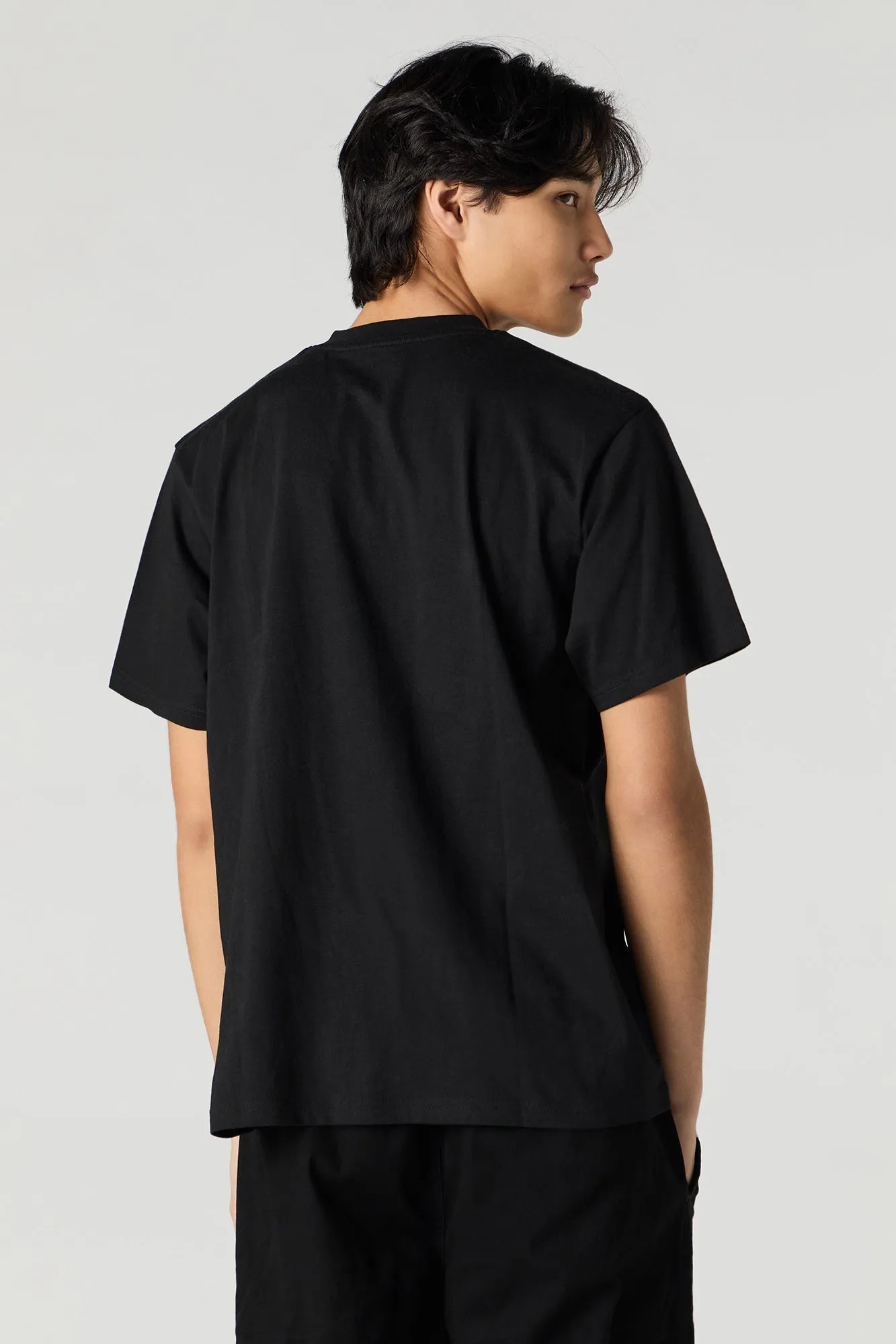 T-shirt uni à encolure en V