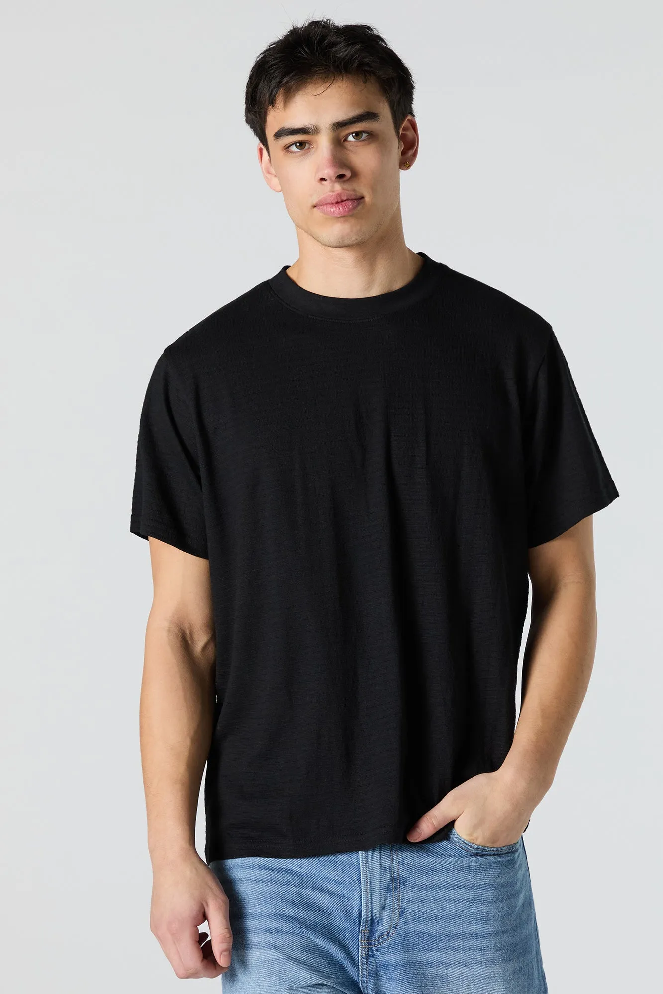 Textured Crewneck T-Shirt