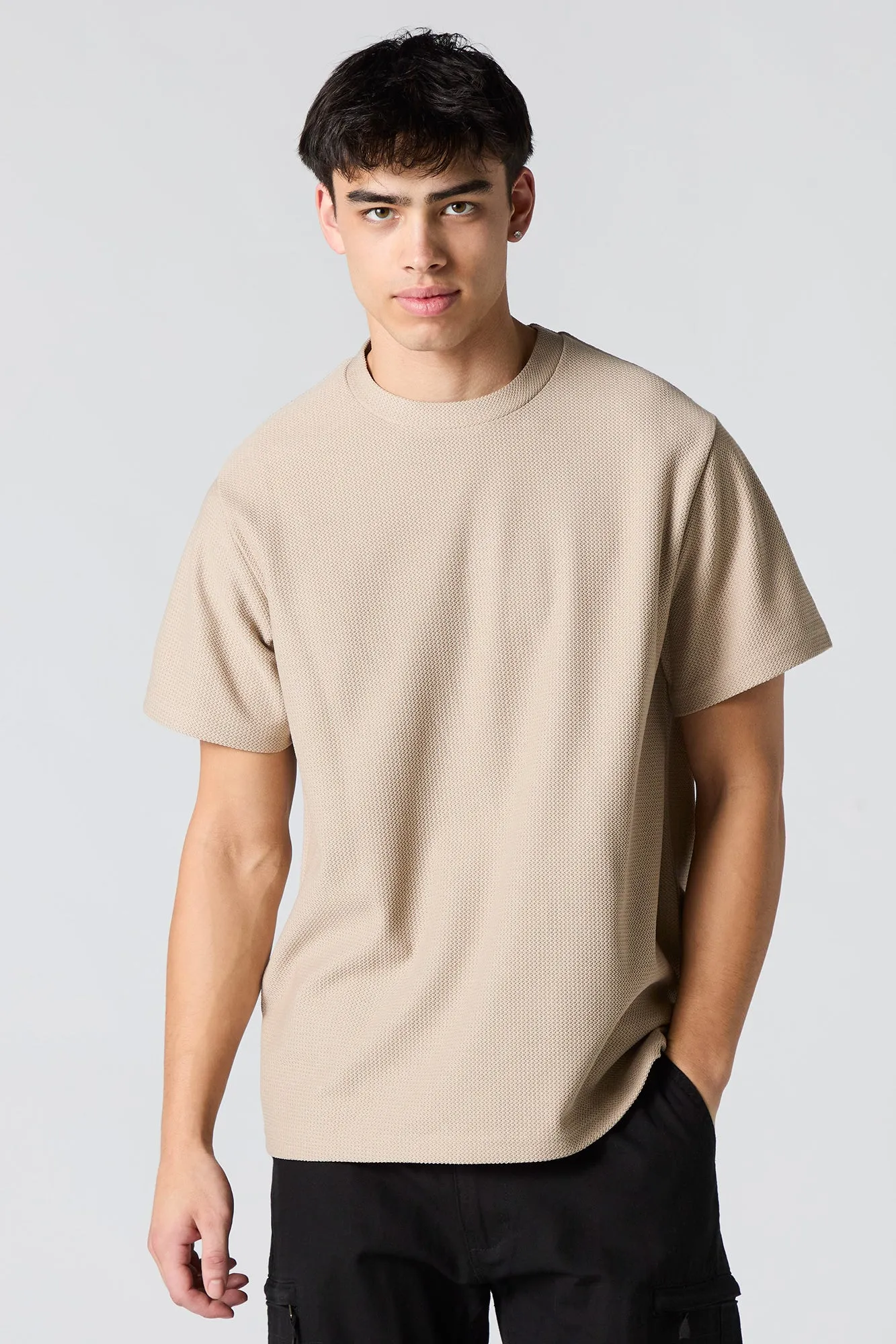 Textured Crewneck T-Shirt