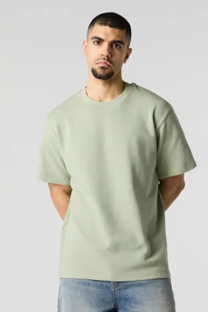 Textured Knit Crewneck T-Shirt