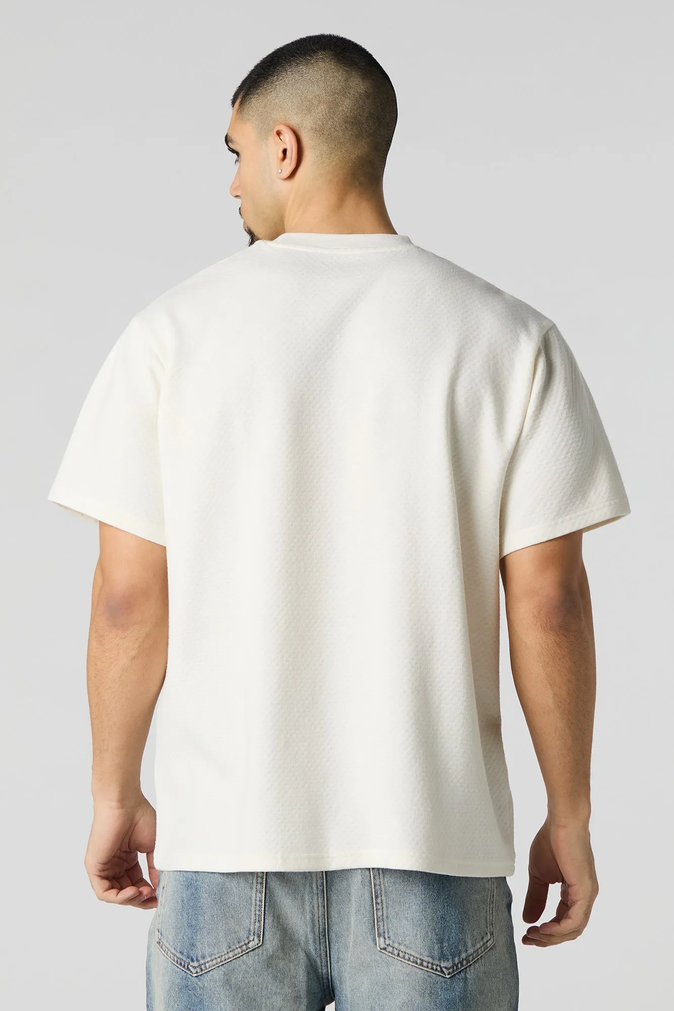 Textured Knit Crewneck T-Shirt