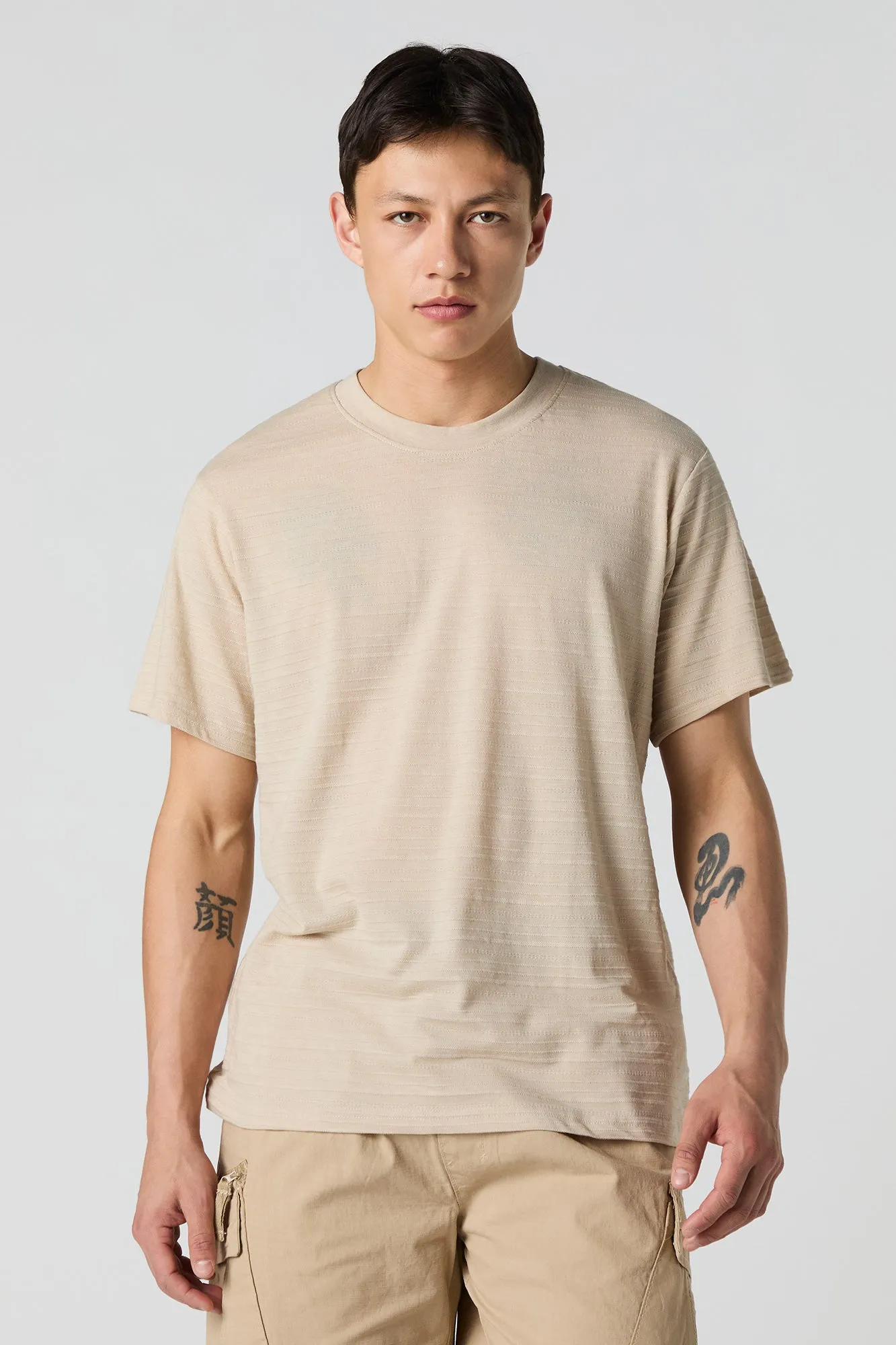 Textured Striped T-Shirt