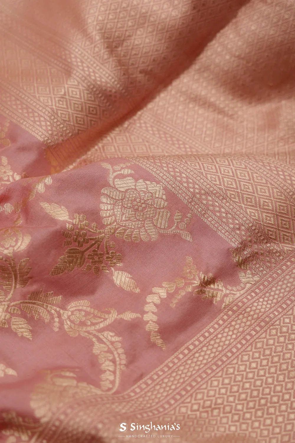 Thistle Purple Banarasi Silk Saree With Zari Weaving