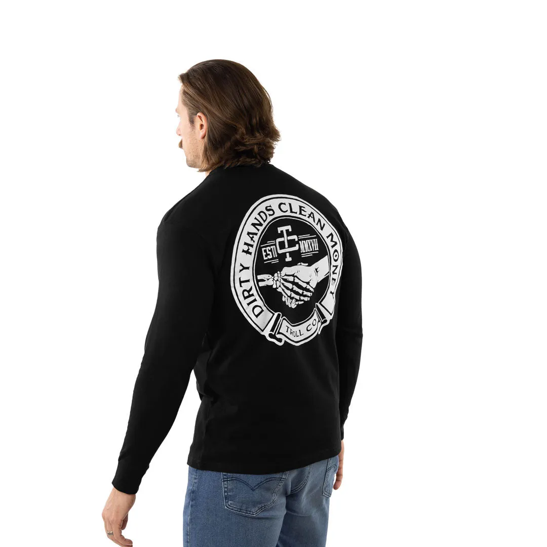 Troll Co. Men's Haggler "Dirty Hands Clean Money" Long Sleeve T-Shirt