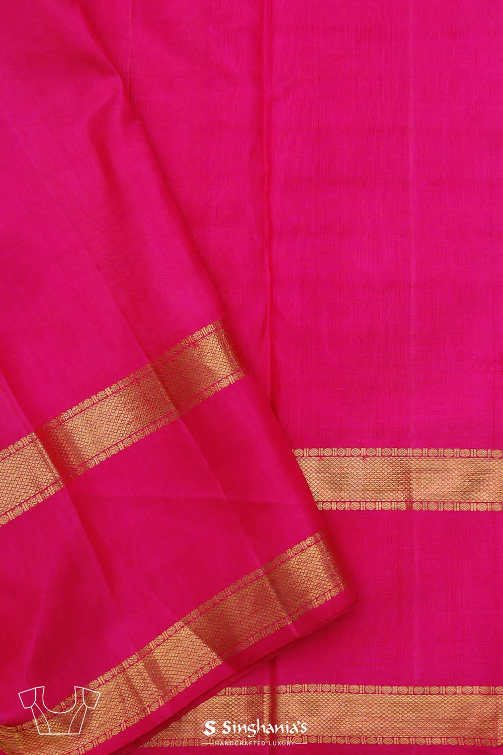 True Purple Checks Kanjivaram Silk Saree