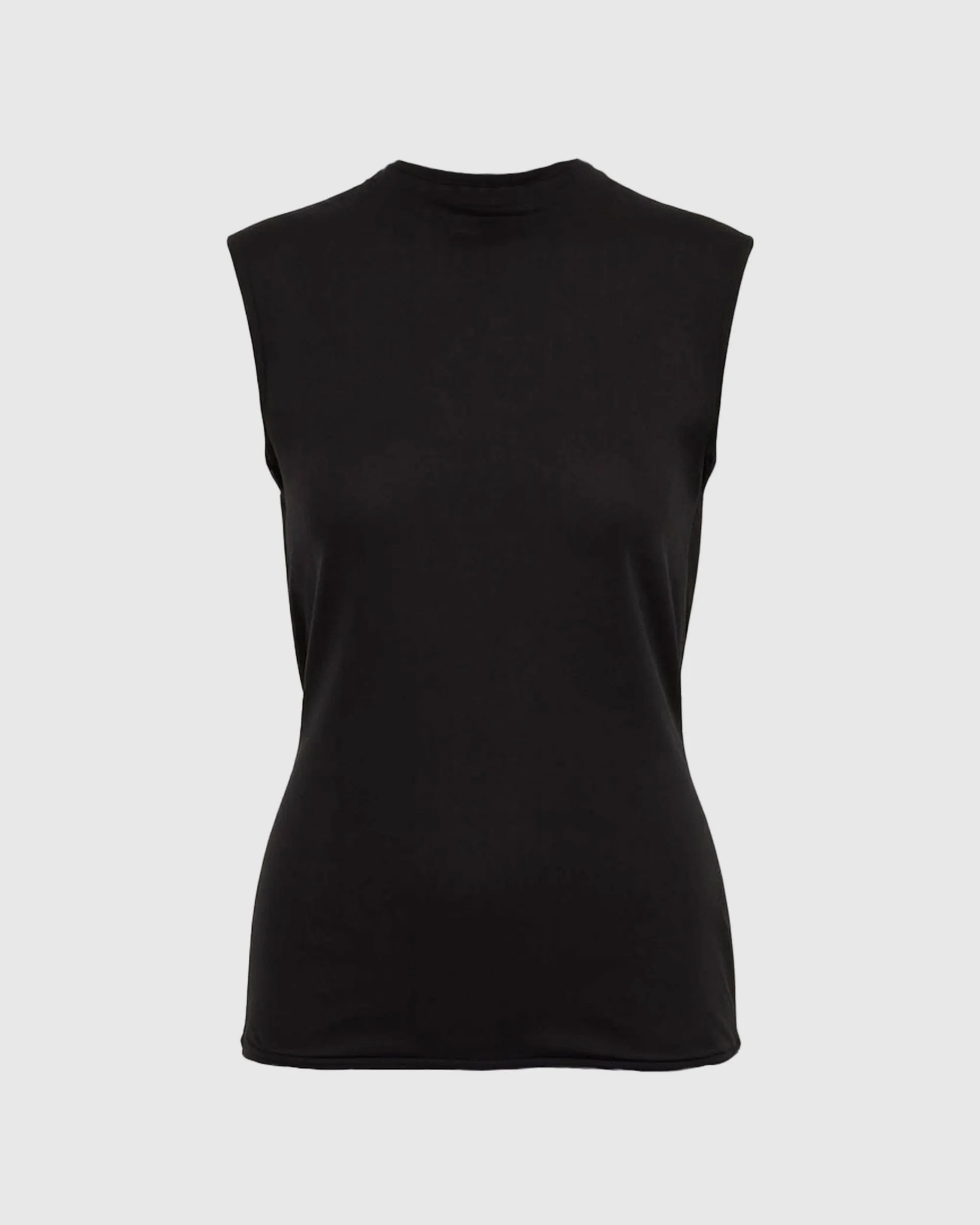 Vallo Semi-Sheer Cowl-Back Knit Blouse
