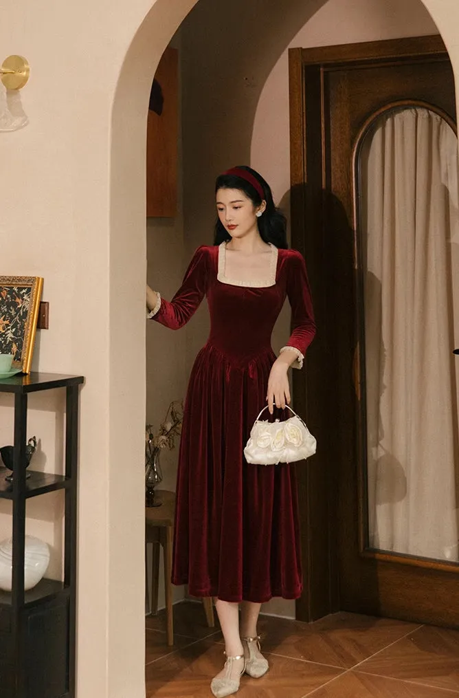 Velvet Princess Midi Dress (2 Colors)
