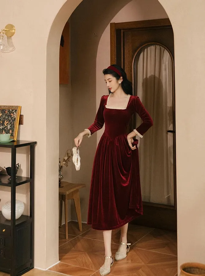 Velvet Princess Midi Dress (2 Colors)